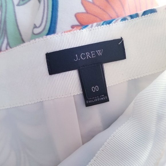 J CREW size 00 women’s tie-waist a line ornate floral lined skirt work wear boho - Picture 6 of 7